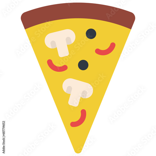 Vegetarian Pizza Slice Icon