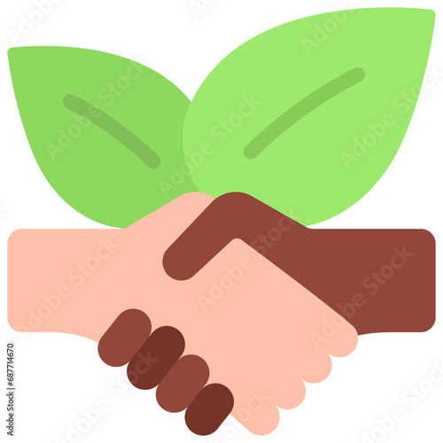 Vegetarian Leaves Handshake Icon