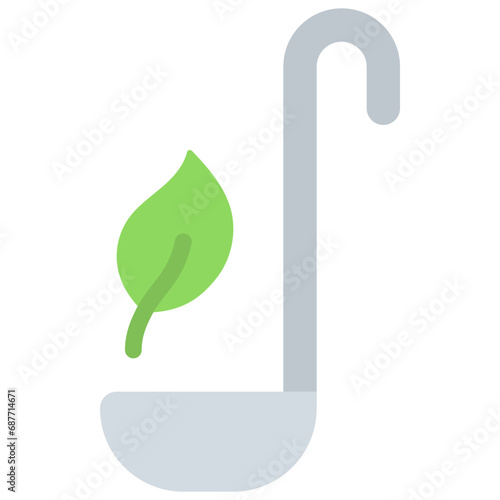Ladle With Leaf Icon