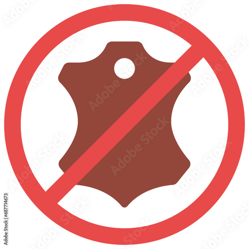 No Leather Sign Icon