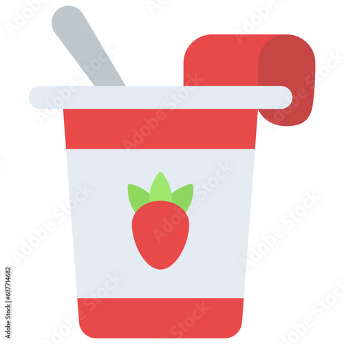 Strawberry Flavour Yoghurt Icon