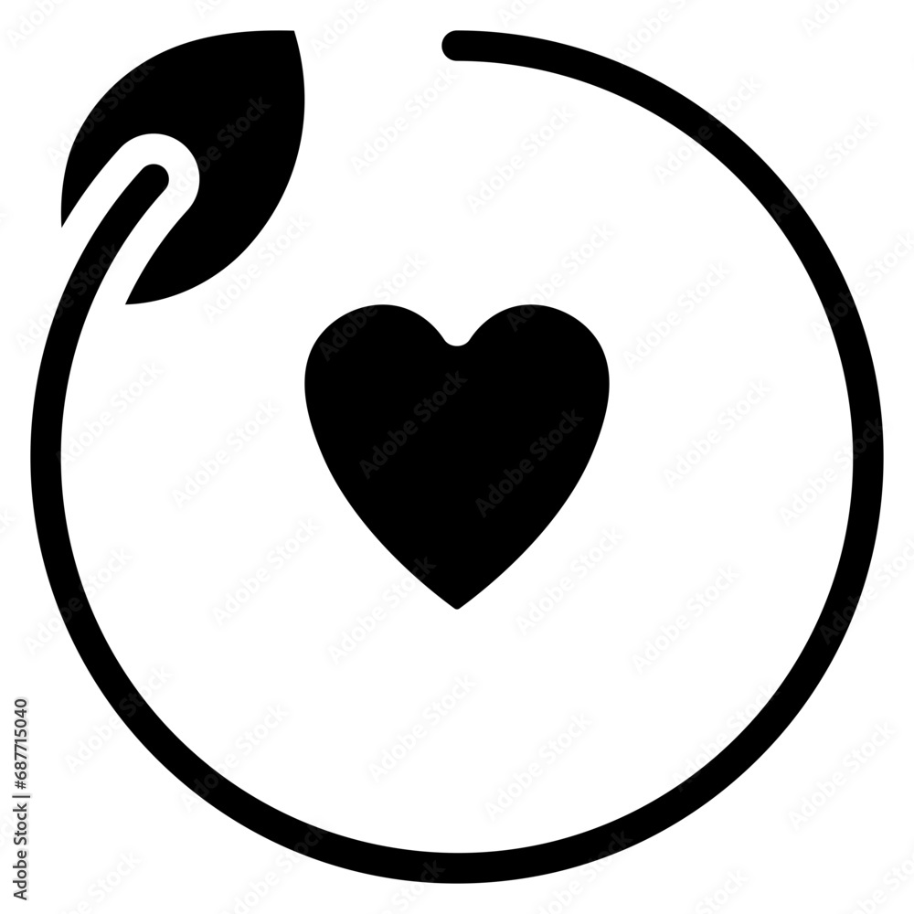 Leaf Loop Heart Icon