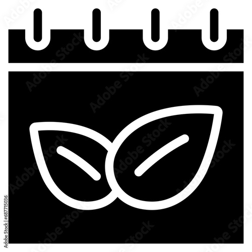 Vegetarian Day Calendar Leaves Icon