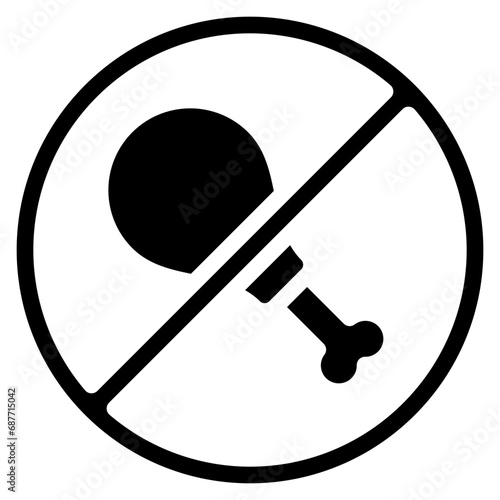 No Meat Sign Icon
