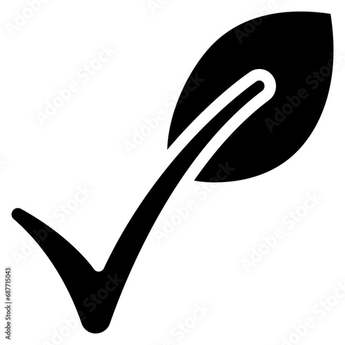 Green Leaf Check Mark Icon