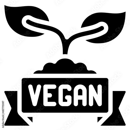 Vegan Award Ribbon Icon