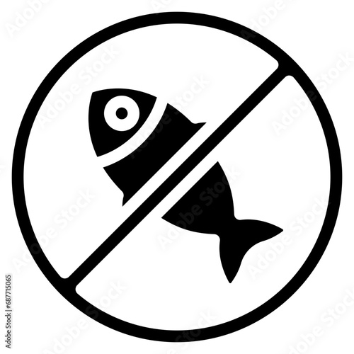 No Fish Sign Icon