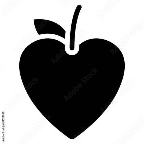 Heart Shaped Apple Icon
