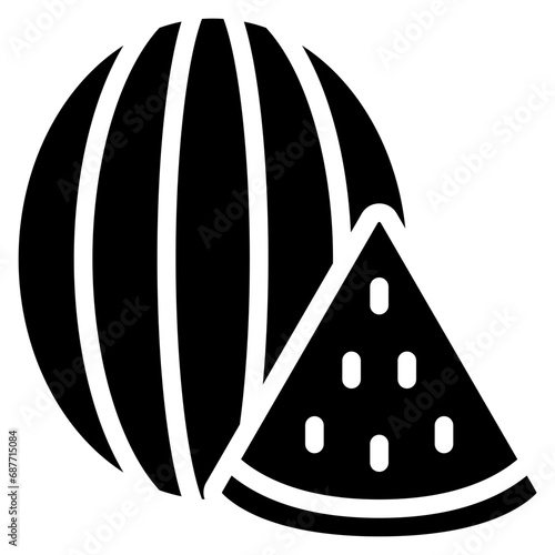 Watermelon With Slice Icon