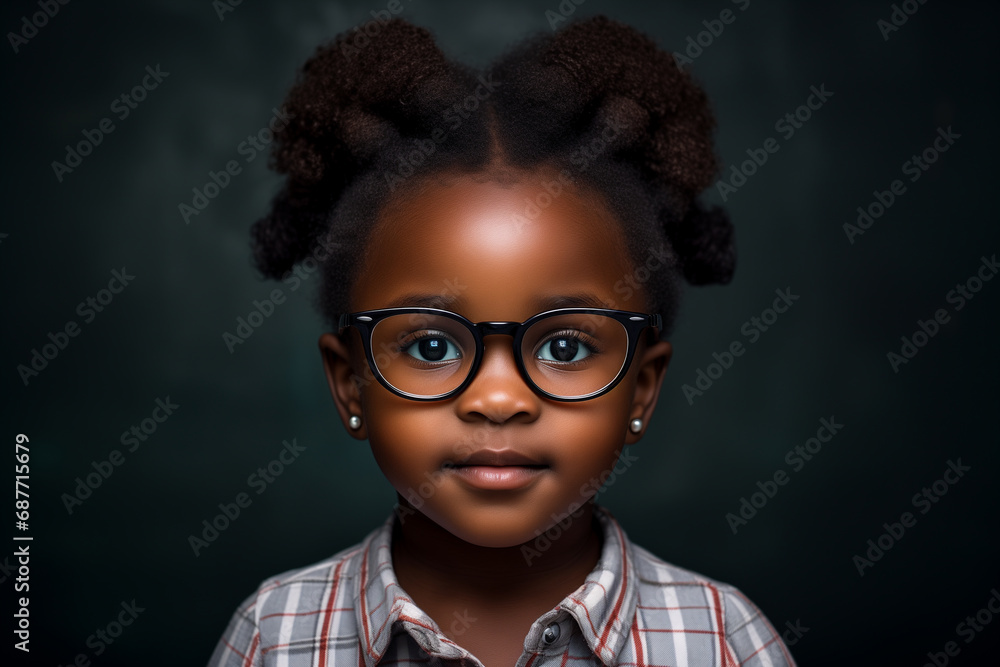 an 3 Year old nigerian girl wearing big eyeglasses. an 3 Year old nigerian girl wearing big eyeglasses.