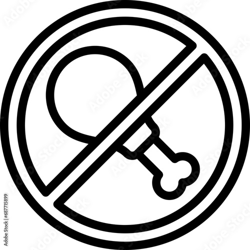 No Meat Sign Icon