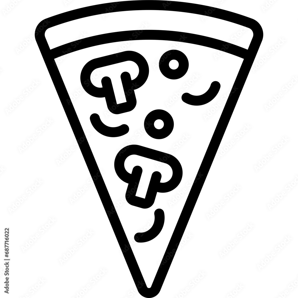 Vegetarian Pizza Slice Icon Vegetarian Pizza Slice Icon