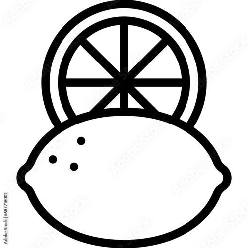 Lemon With Slice Icon