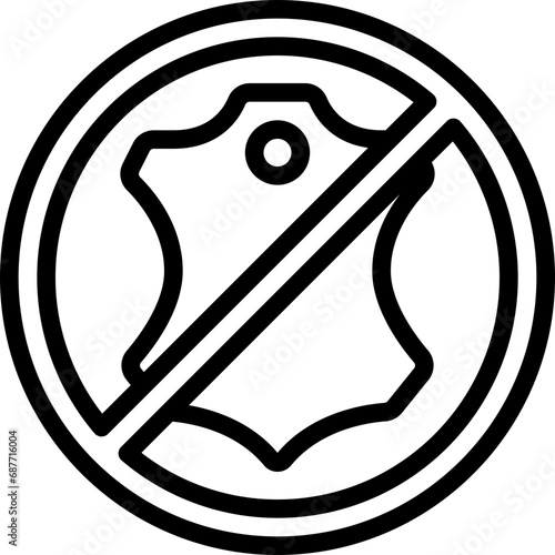 No Leather Sign Icon