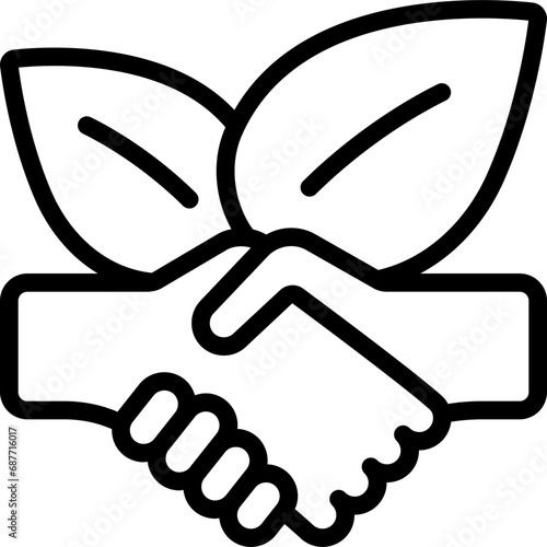 Vegetarian Leaves Handshake Icon