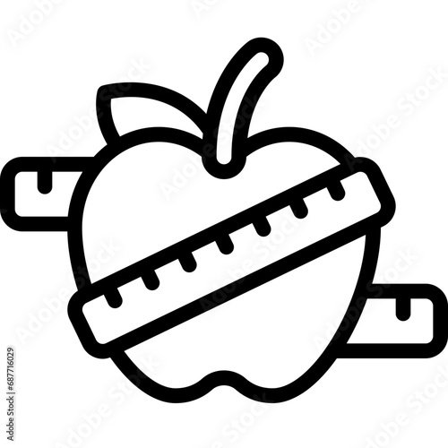 Dieting Apple Measurement Icon
