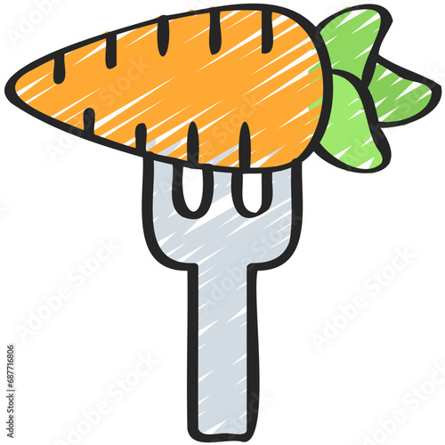 Fork In Carrot Icon