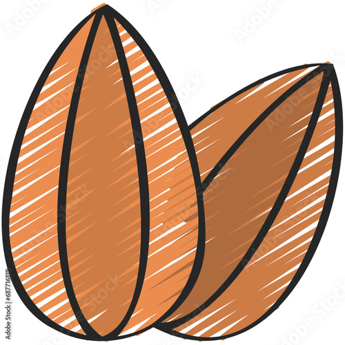 Raw Almond Nuts Icon