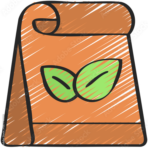Vegetarian Take Out Bag Icon