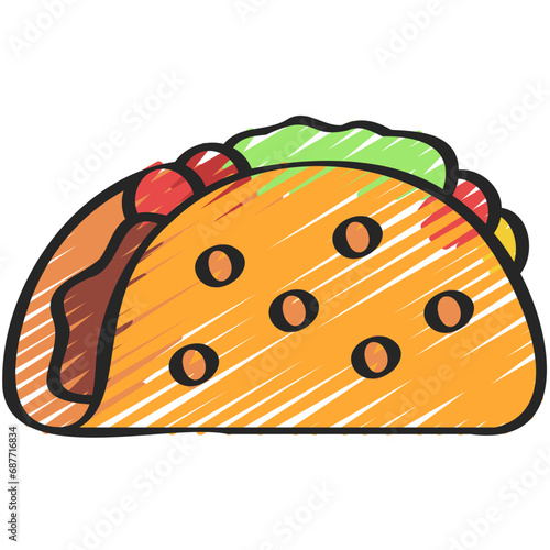 Vegetarian Taco Food Icon