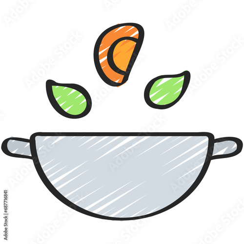 Wok With Salad Icon