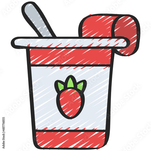 Strawberry Flavour Yoghurt Icon