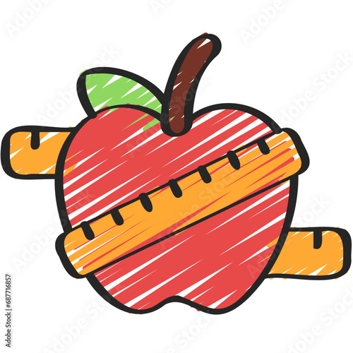 Dieting Apple Measurement Icon