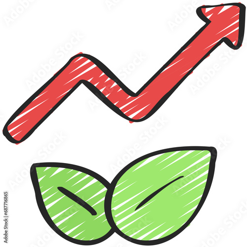 Vegetarian Stock Increase Icon