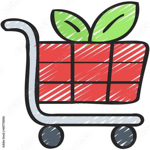 Leaves In Trolley Icon