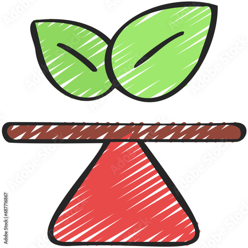 Balanced Diet Leaves Icon