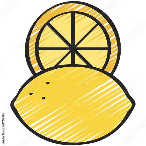 Lemon With Slice Icon