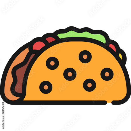 Vegetarian Taco Food Icon