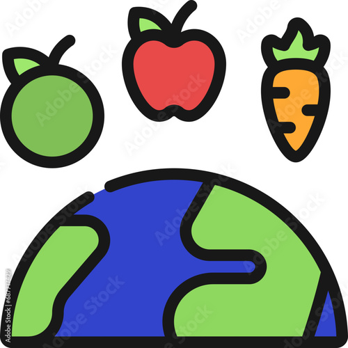 Vegetables Around World Icon