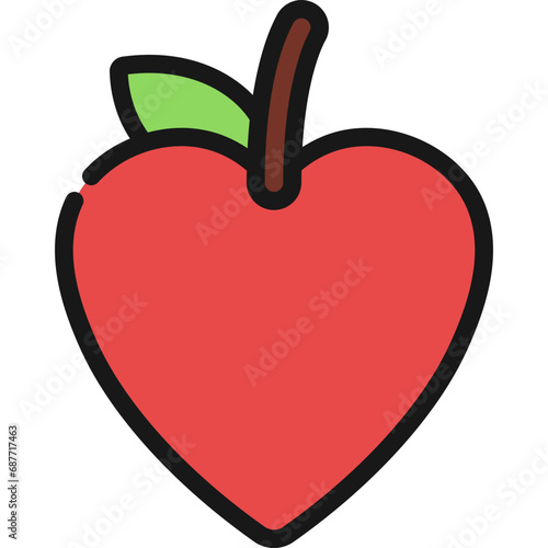 Heart Shaped Apple Icon