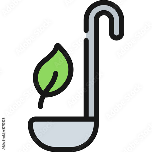Ladle With Leaf Icon