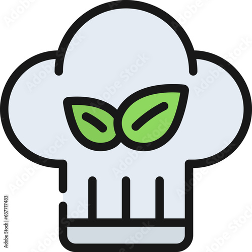 Vegetarian Chefs Hat Icon