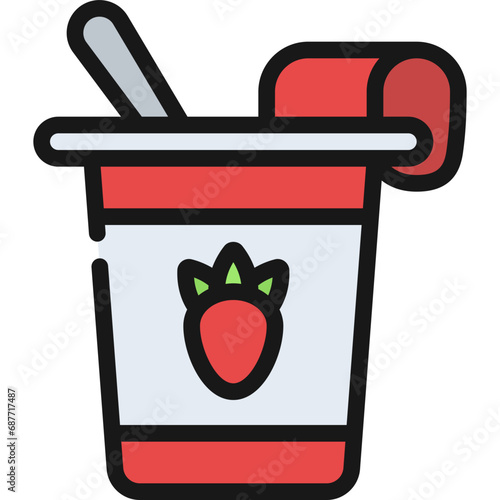 Strawberry Flavour Yoghurt Icon