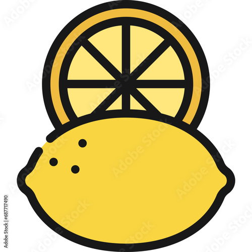 Lemon With Slice Icon