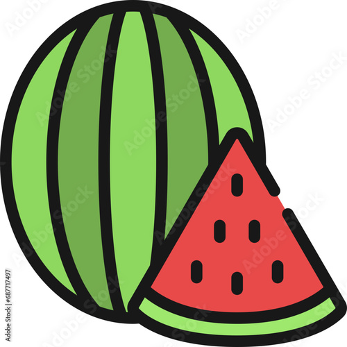 Watermelon With Slice Icon