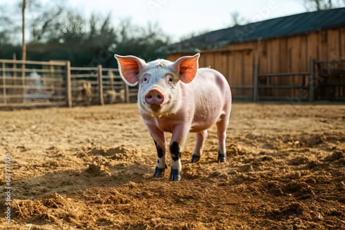 Pig in farm - Generative AI
