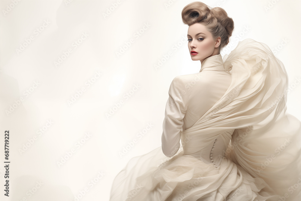 Elegance in White, Portrait of a Charming Lady, Romantic Vintage Look