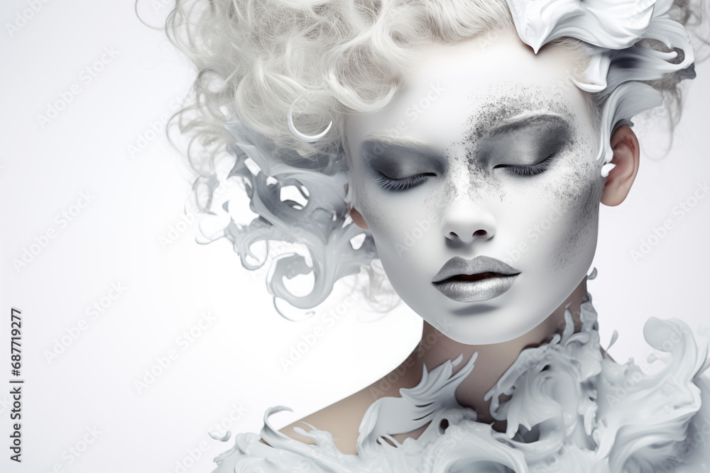 Portrait of a Glamorous Lady, Sensual Carnival Makeup Portrait of a Glamorous Lady, Sensual Carnival Makeup