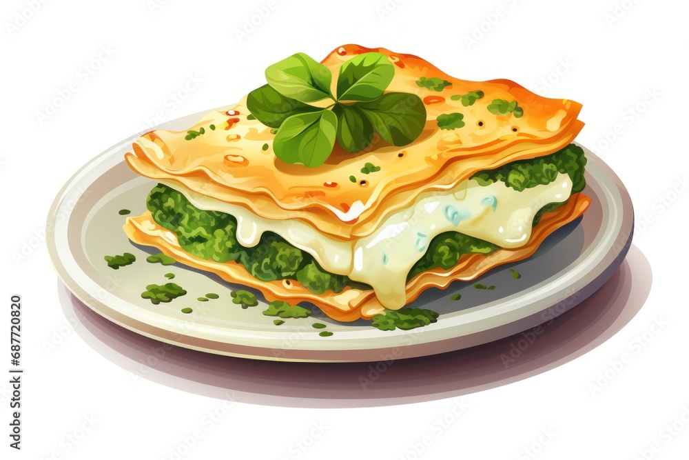 Spinach Lasagna icon on white background