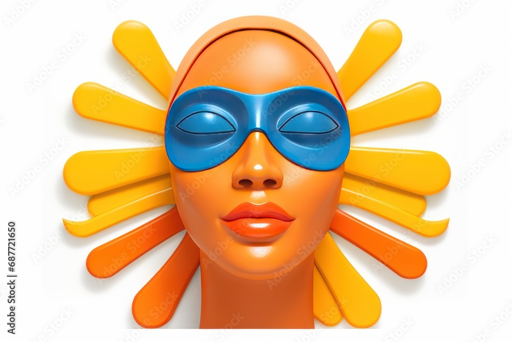 Sunscreen icon on white background 