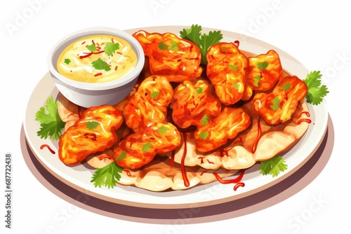 Tandoori Shrimp icon on white background 