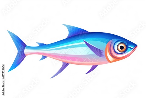 Tetra fish icon on white background 
