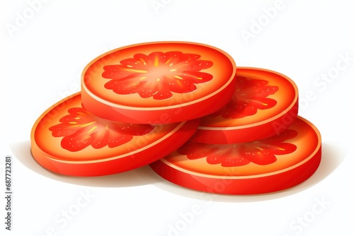 Tomato slices icon on white background 