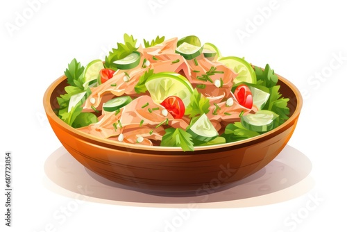 Tuna salad icon on white background  photo