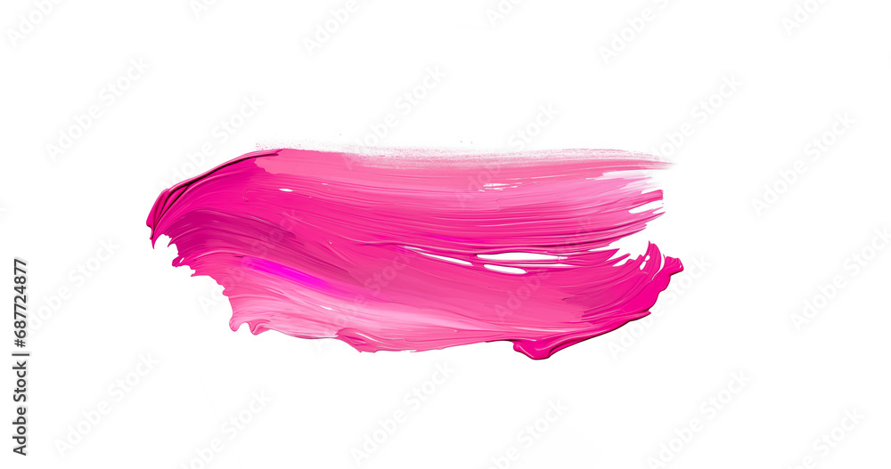Pink brush stroke isolated on white background. Colorful oil paint brush stroke. Generative AI