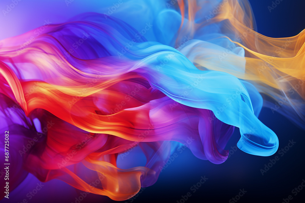 Intricately Flowing Colored Smoke Stream - Singular Digital Painting Created with Generative AI Tools Intricately Flowing Colored Smoke Stream - Singular Digital Painting Created with Generative AI Tools